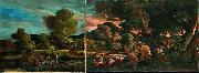 Nicolas Poussin Vue de Grottaferrata avec Venus, Adonis et une divinite fluviale oil painting